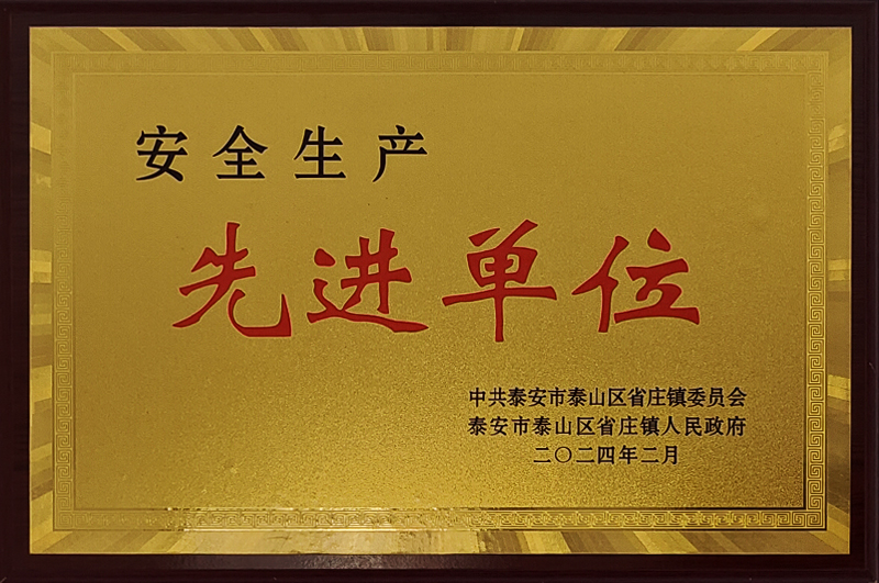 安全生产先进单位